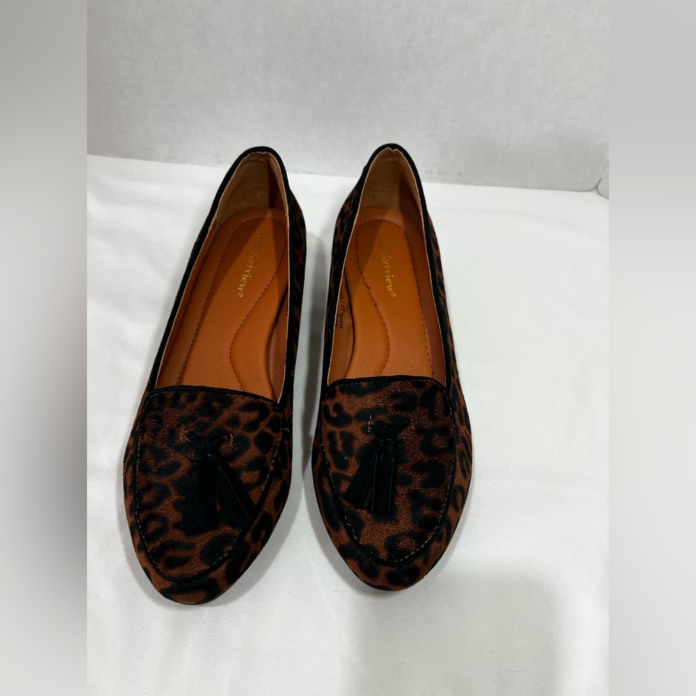 Comfortview Leopard Tassel Loafers